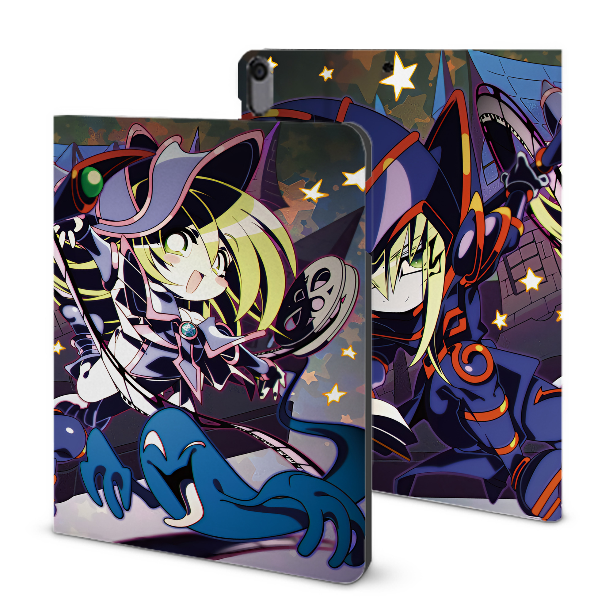 （画像用） 遊☆戯☆王 Yu-Gi-Oh! IPad ケース ブック型 PUレザー TPU 耐衝撃 軽量 薄型 ペン収納なし 全面保護 IPad 各モデル対応